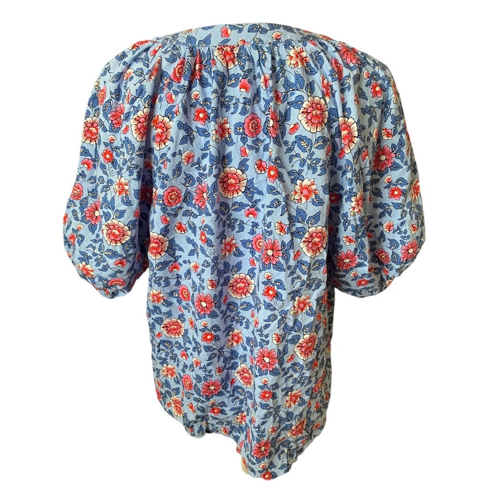 LOFT Blue Floral Blouse - Picture 4 of 7